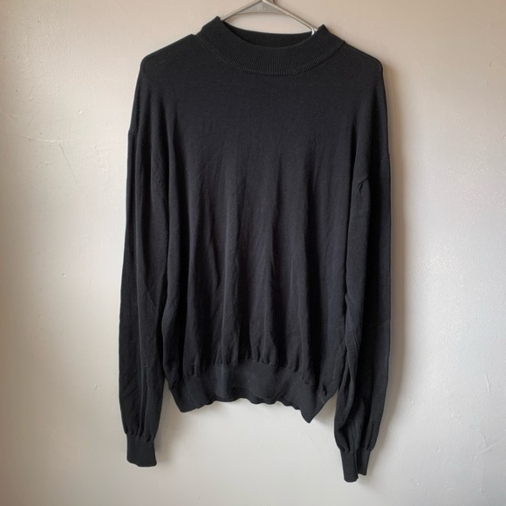 Tulliano Black Crewneck Sweater Size XXL 55% Silk